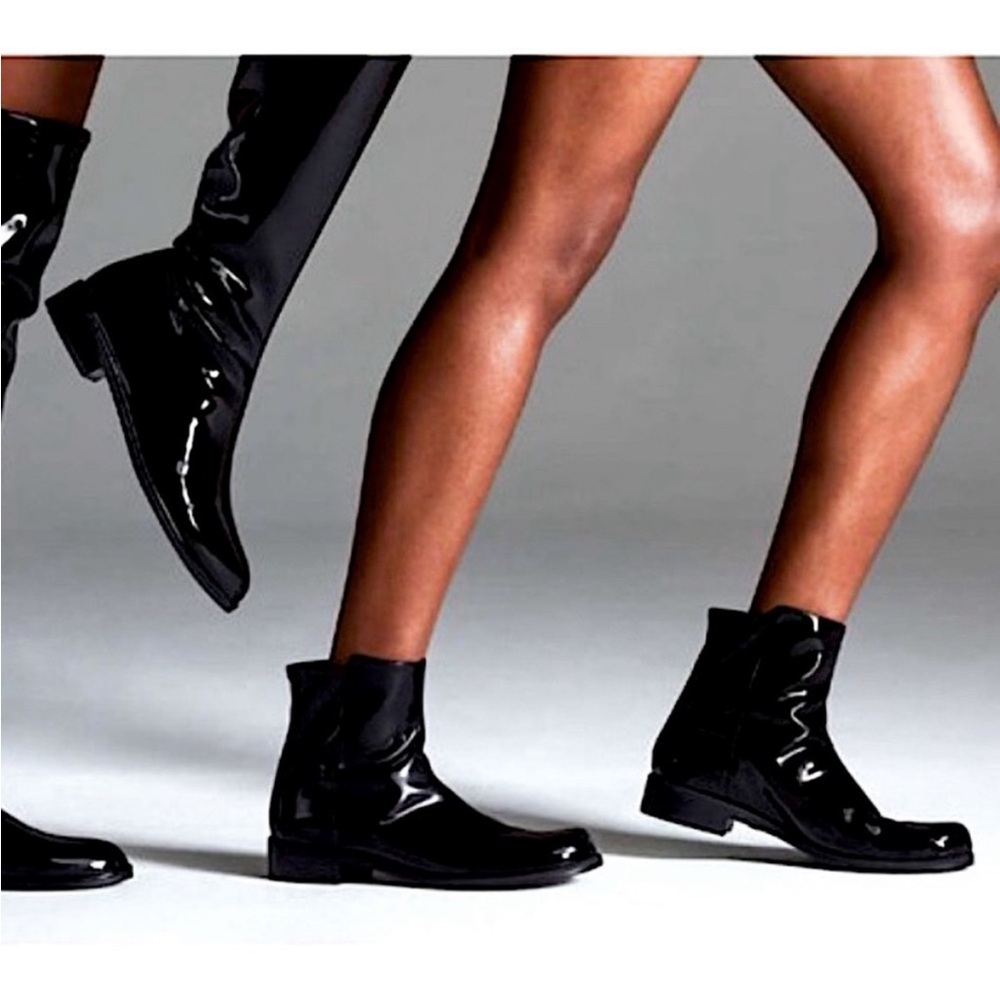 Stuart Weitzman Easyon Vinyl 5050 Black Ankle Boot